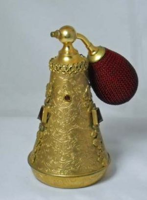 Photos of gold - antique perfume atomizer - Gold embossed metal.jpg
